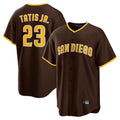 Silnrao S.Diego Padres #23 Fernando Tatis Jr Player Brown Alternate Replica Game Stitched Jerseys