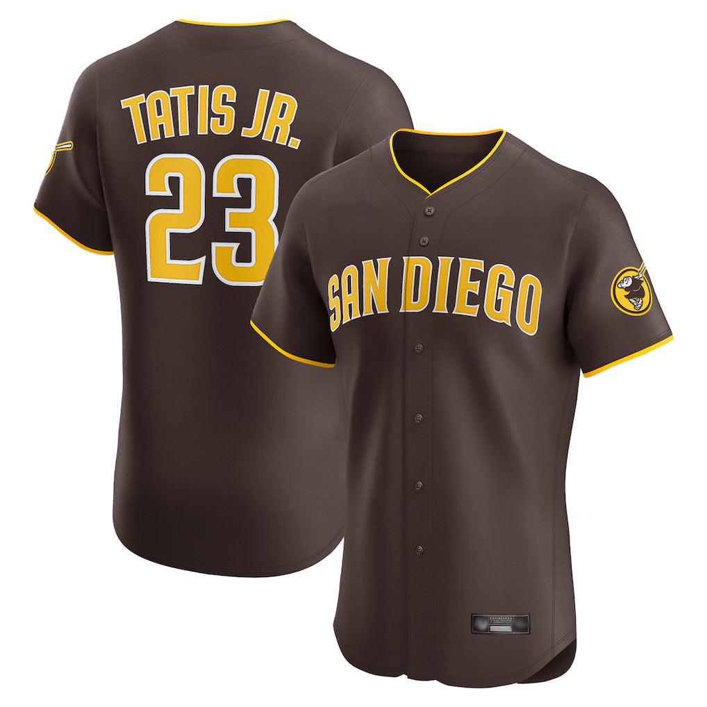 Silnrao S.Diego Padres #23 Fernando Tatis Jr Player Brown Home Limited Elite Stitched Jerseys