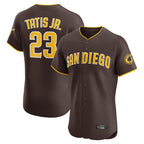 Silnrao S.Diego Padres #23 Fernando Tatis Jr Player Brown Home Limited Elite Stitched Jerseys