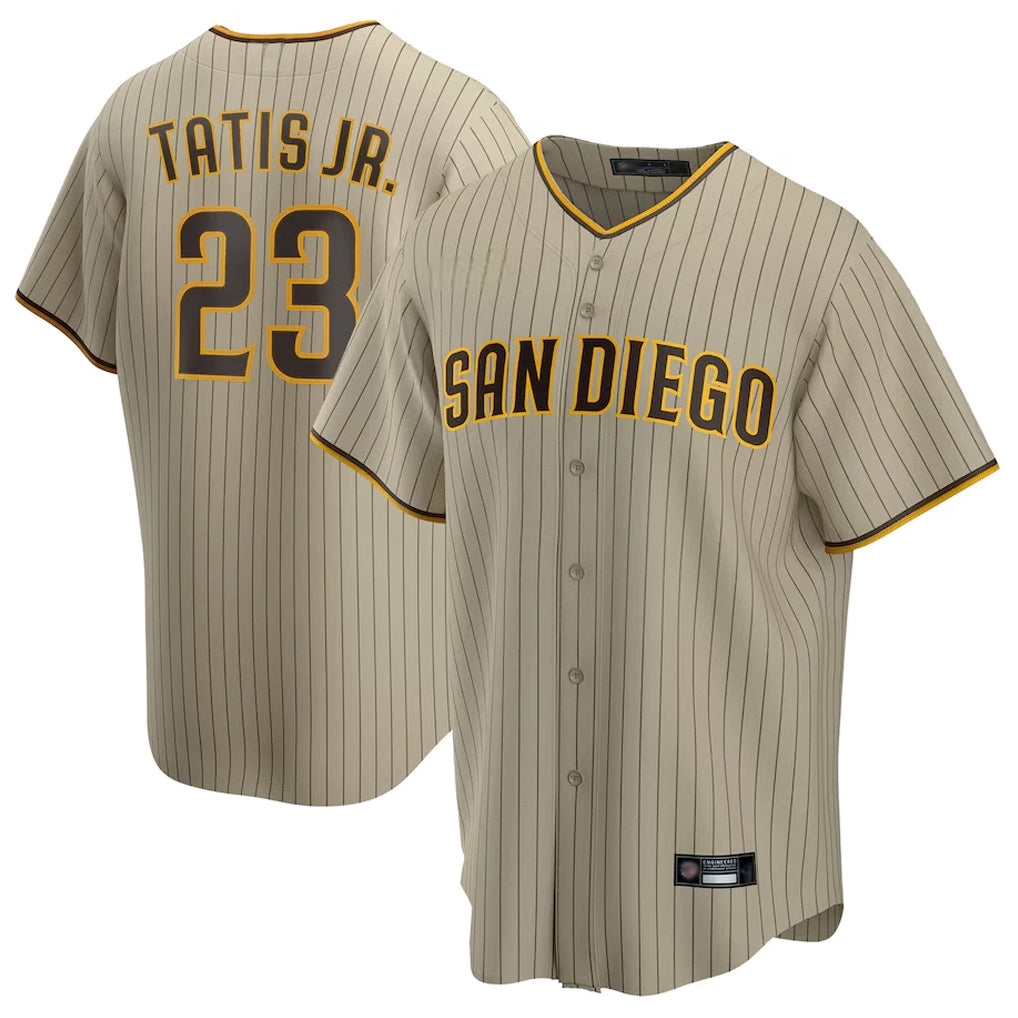 Silnrao S.Diego Padres #23 Fernando Tatis Jr Player Khaki Home Game Stitched Jerseys