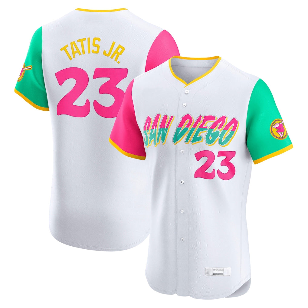 Silnrao S.Diego Padres #23 Fernando Tatis Jr Player White City Connect Home Limited Elite Stitched Jerseys