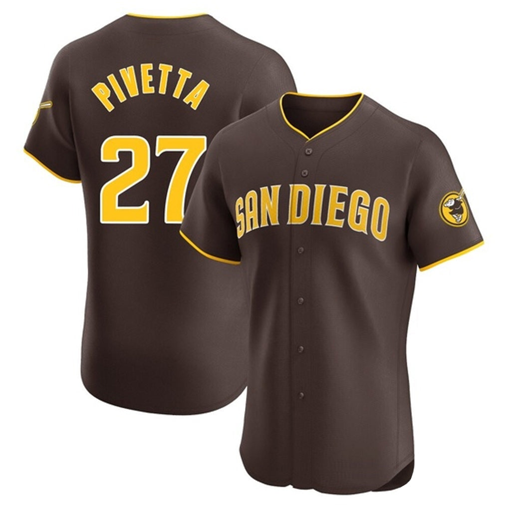 Silnrao S.Diego Padres #27 Nick Pivetta Player Brown Home Limited Elite Stitched Jerseys