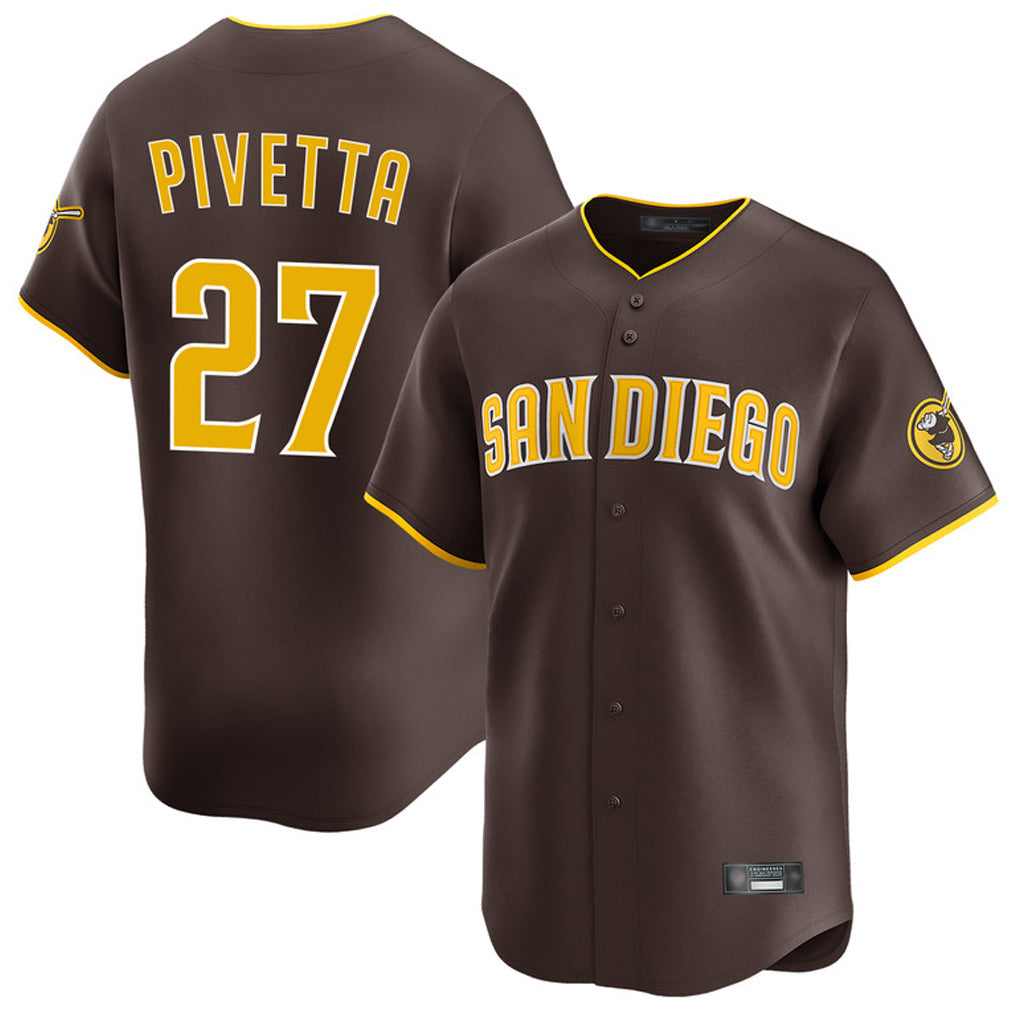 Silnrao S.Diego Padres #27 Nick Pivetta Player Brown Home Limited Stitched Jerseys
