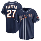 Silnrao S.Diego Padres #27 Nick Pivetta Player Navy Cooperstown Collection Limited Home Stitched Jerseys