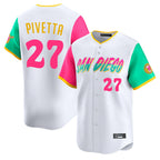 Silnrao S.Diego Padres #27 Nick Pivetta Player White City Connect Home Limited Stitched Jerseys