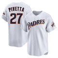 Silnrao S.Diego Padres #27 Nick Pivetta Player White Cooperstown Collection Limited Home Stitched Jerseys