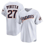 Silnrao S.Diego Padres #27 Nick Pivetta Player White Cooperstown Collection Limited Home Stitched Jerseys