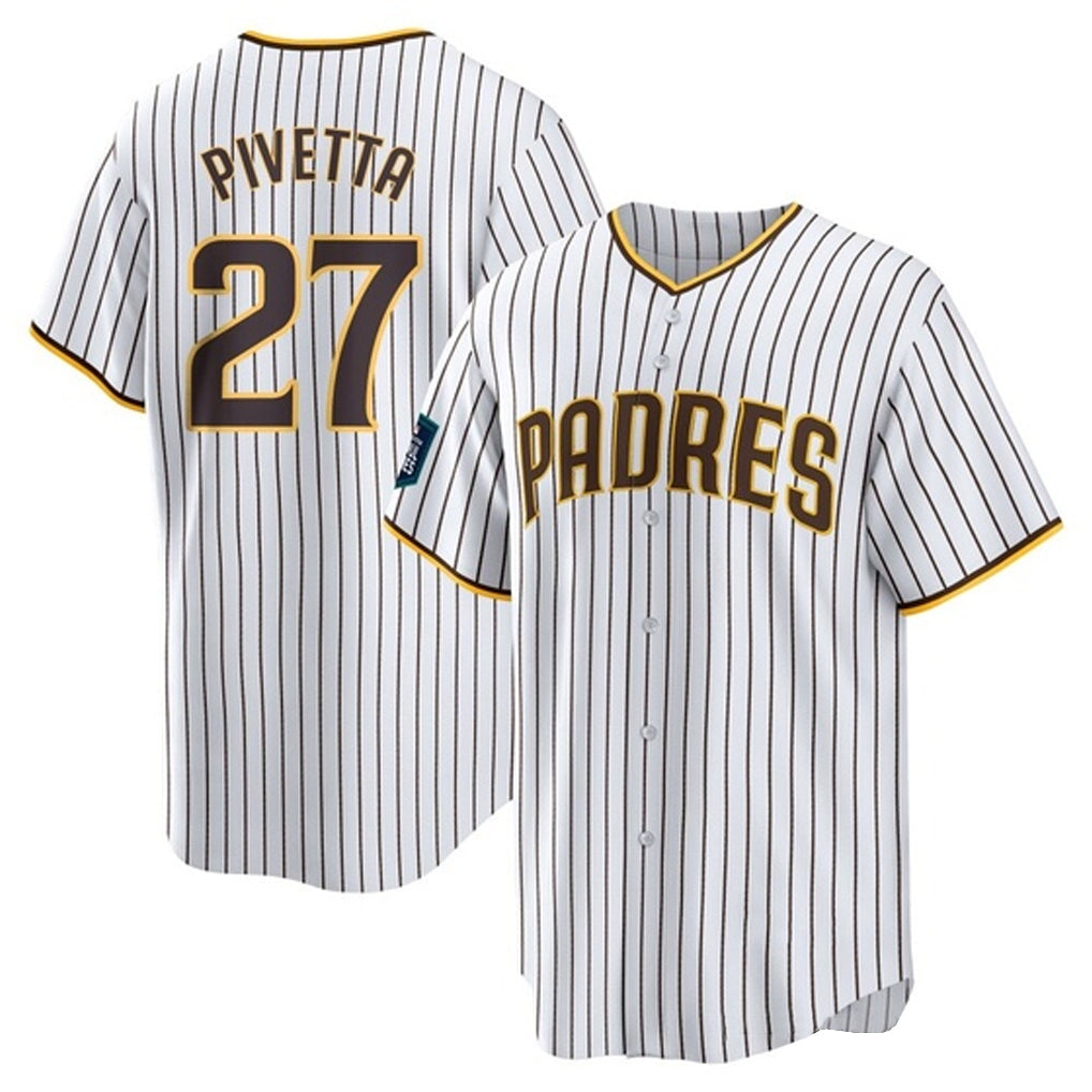 Silnrao S.Diego Padres #27 Nick Pivetta Player White Home Game Stitched Jerseys