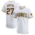 Silnrao S.Diego Padres #27 Nick Pivetta Player White Home Limited Elite Stitched Jerseys