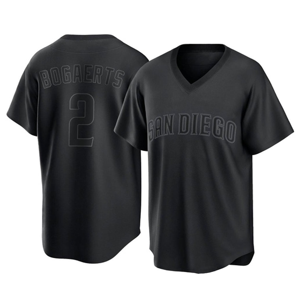 Silnrao S.Diego Padres #2 Xander Bogaerts Player Black Pitch Fashion Game T-shirt Stitched Jerseys