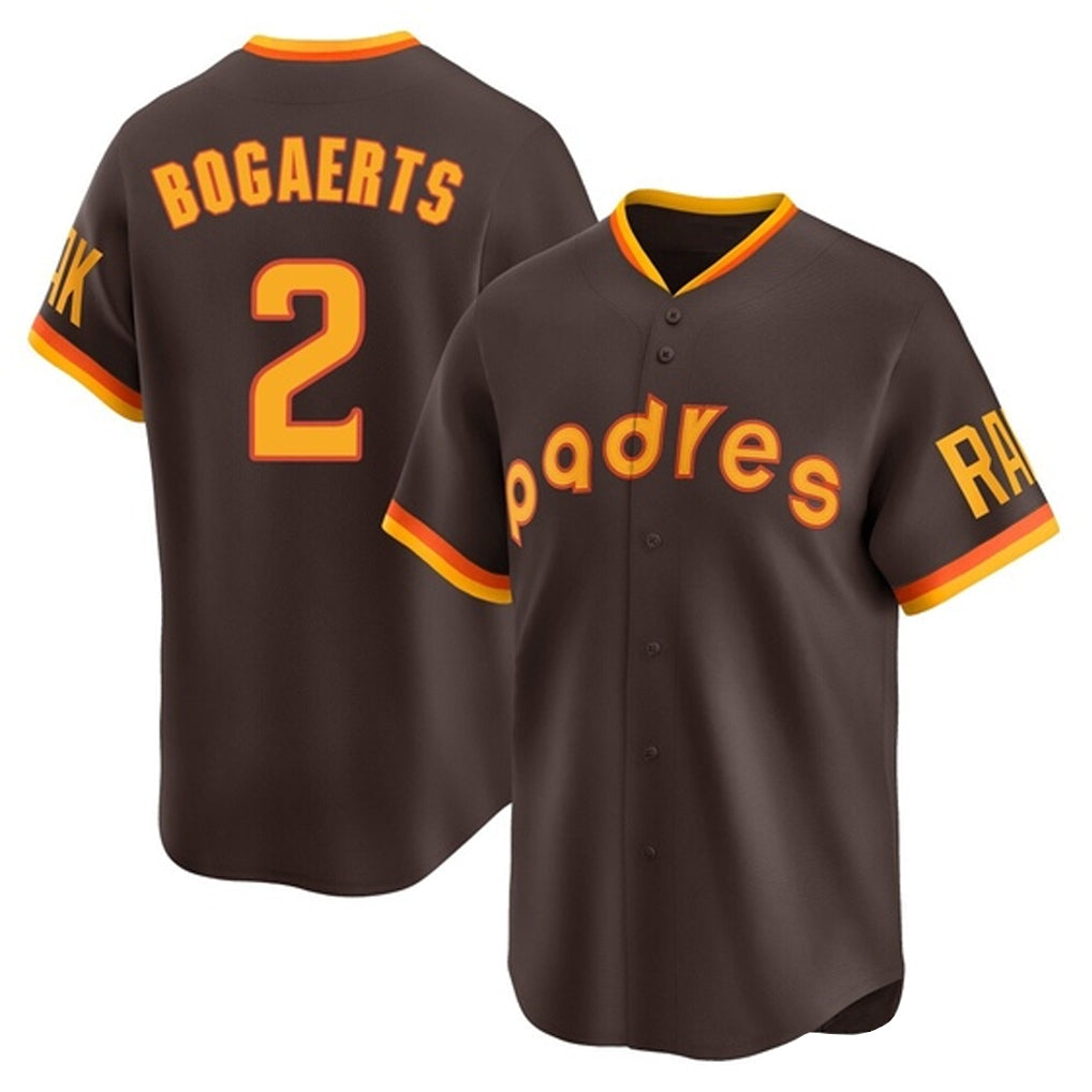 Silnrao S.Diego Padres #2 Xander Bogaerts Player Brown Home Cooperstown Collection Replica Game Stitched Jerseys