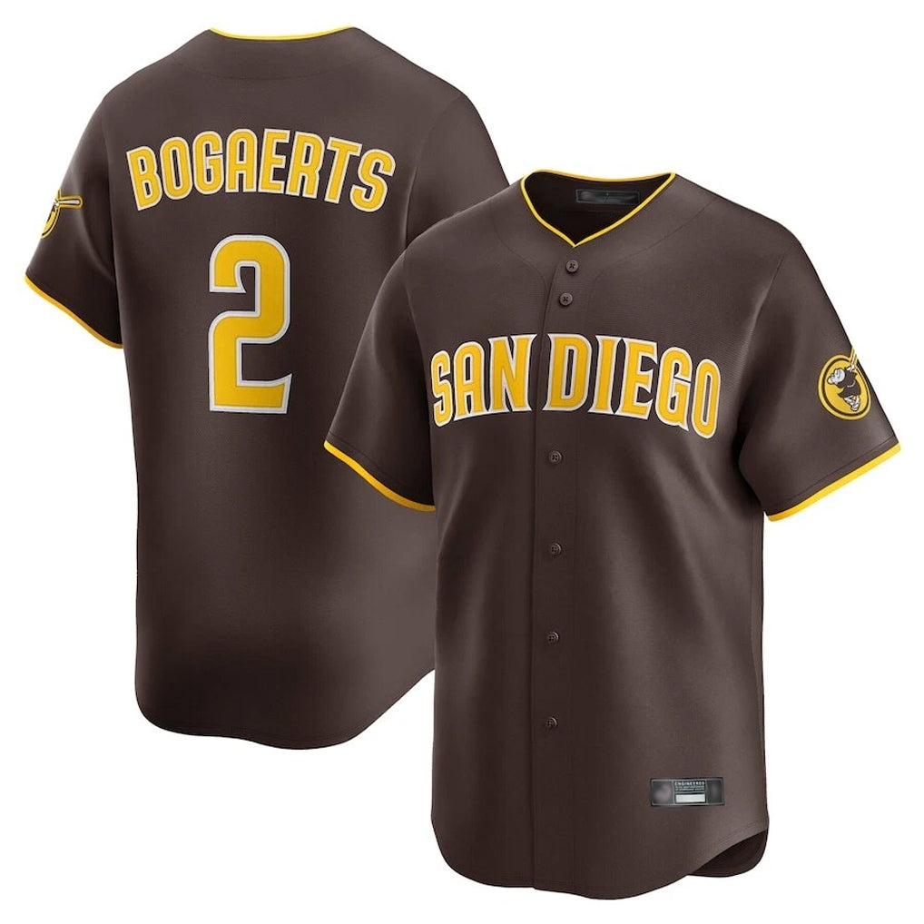 Silnrao S.Diego Padres #2 Xander Bogaerts Player Brown Home Limited Stitched Jerseys