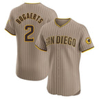 Silnrao S.Diego Padres #2 Xander Bogaerts Player Khaki Home Limited Elite Stitched Jerseys