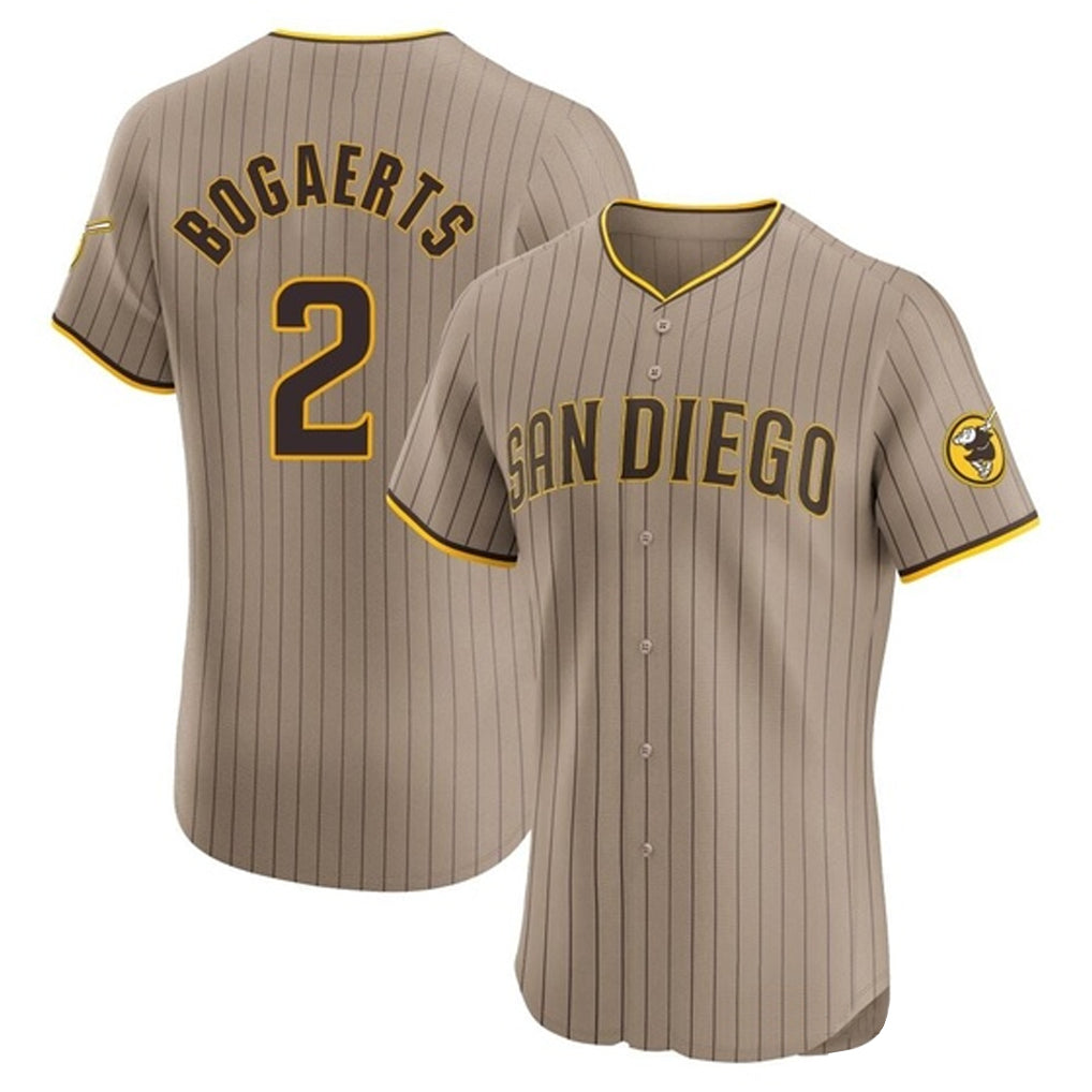 Silnrao S.Diego Padres #2 Xander Bogaerts Player Khaki Home Limited Elite Stitched Jerseys