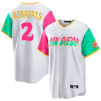 Silnrao S.Diego Padres #2 Xander Bogaerts Player White City Connect Home Game Stitched Jerseys