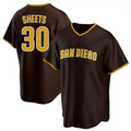 Silnrao S.Diego Padres #30 Gavin Sheets Player Brown Home Game Stitched Jerseys