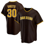 Silnrao S.Diego Padres #30 Gavin Sheets Player Brown Home Game Stitched Jerseys