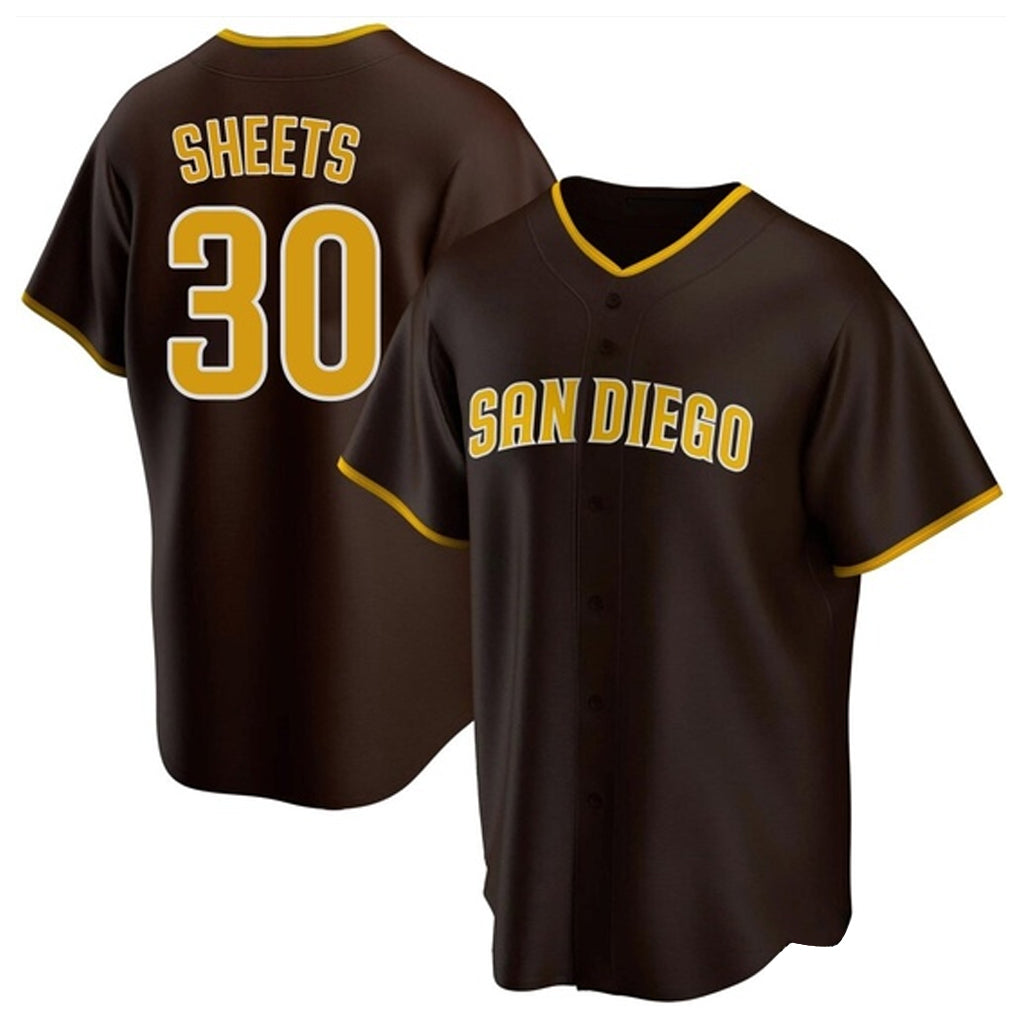 Silnrao S.Diego Padres #30 Gavin Sheets Player Brown Home Game Stitched Jerseys