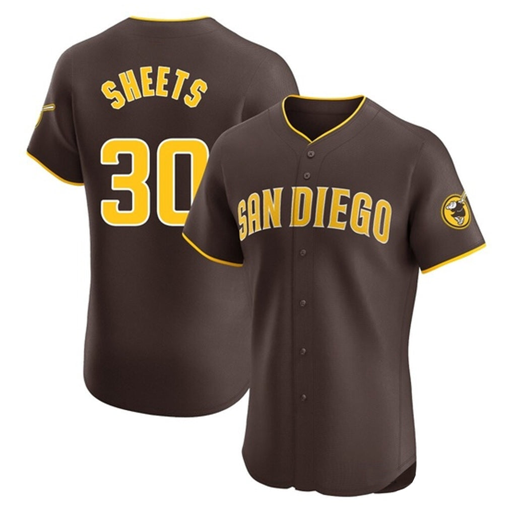 Silnrao S.Diego Padres #30 Gavin Sheets Player Brown Home Limited Elite Stitched Jerseys