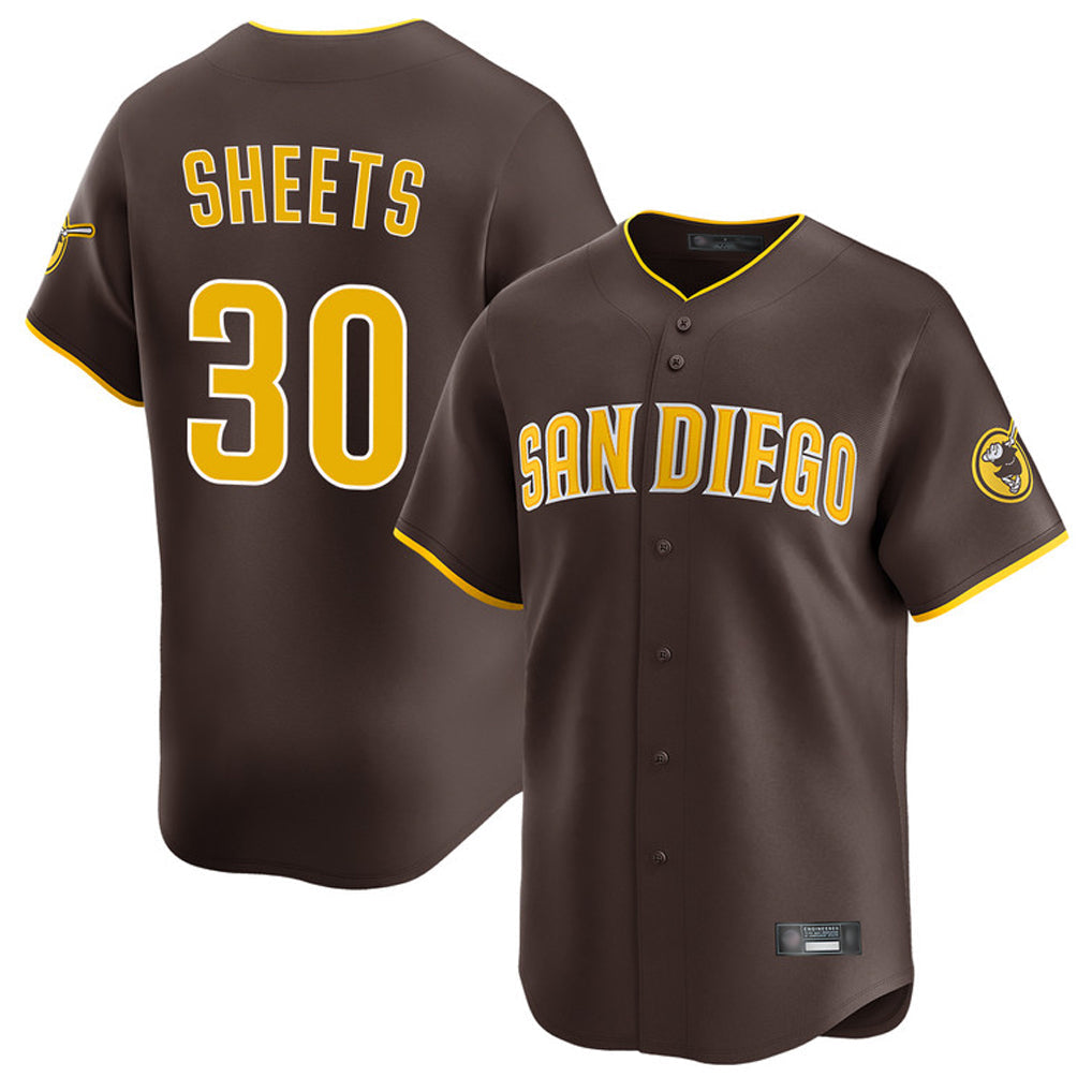 Silnrao S.Diego Padres #30 Gavin Sheets Player Brown Home Limited Stitched Jerseys