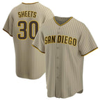 Silnrao S.Diego Padres #30 Gavin Sheets Player Khaki Home Game Stitched Jerseys