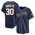Silnrao S.Diego Padres #30 Gavin Sheets Player Navy Cooperstown Collection Limited Home Stitched Jerseys