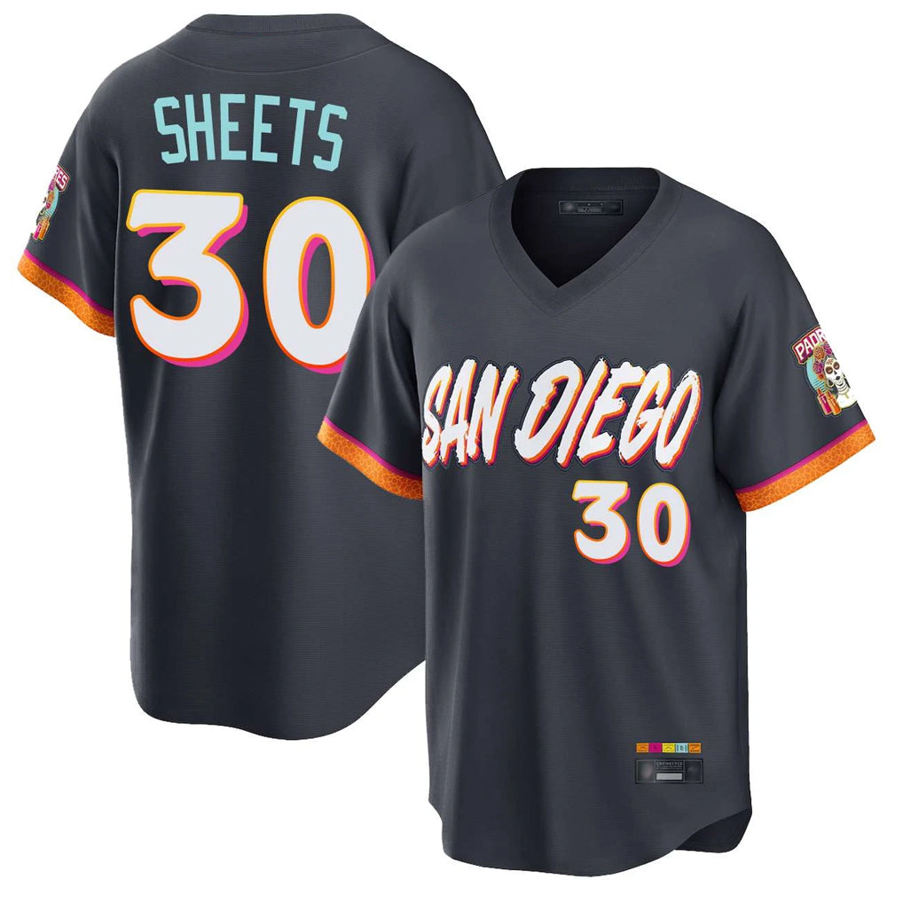 Silnrao S.Diego Padres #30 Gavin Sheets Player Obsidian 2026 City Connect Home Limited T-shirt Stitched Jerseys