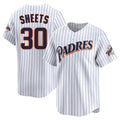 Silnrao S.Diego Padres #30 Gavin Sheets Player White Cooperstown Collection Limited Home Stitched Jerseys