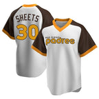 Silnrao S.Diego Padres #30 Gavin Sheets Player White Home Cooperstown Collection Replica Game Stitched Jerseys