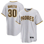 Silnrao S.Diego Padres #30 Gavin Sheets Player White Home Game Stitched Jerseys