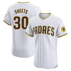 Silnrao S.Diego Padres #30 Gavin Sheets Player White Home Limited Elite Stitched Jerseys