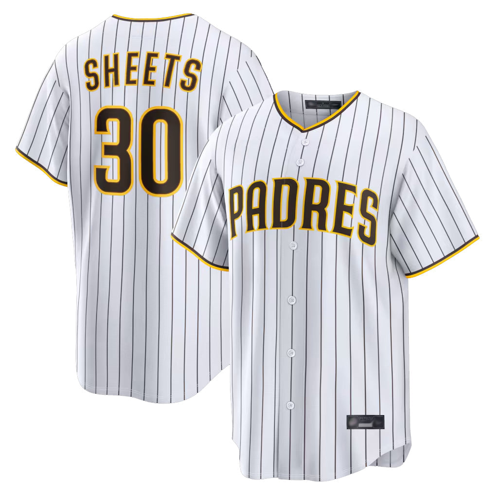 Silnrao S.Diego Padres #30 Gavin Sheets Player White Home Limited Game Stitched Jerseys