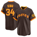 Silnrao S.Diego Padres #34 Michael King Player Brown Home Cooperstown Collection Replica Game Stitched Jerseys