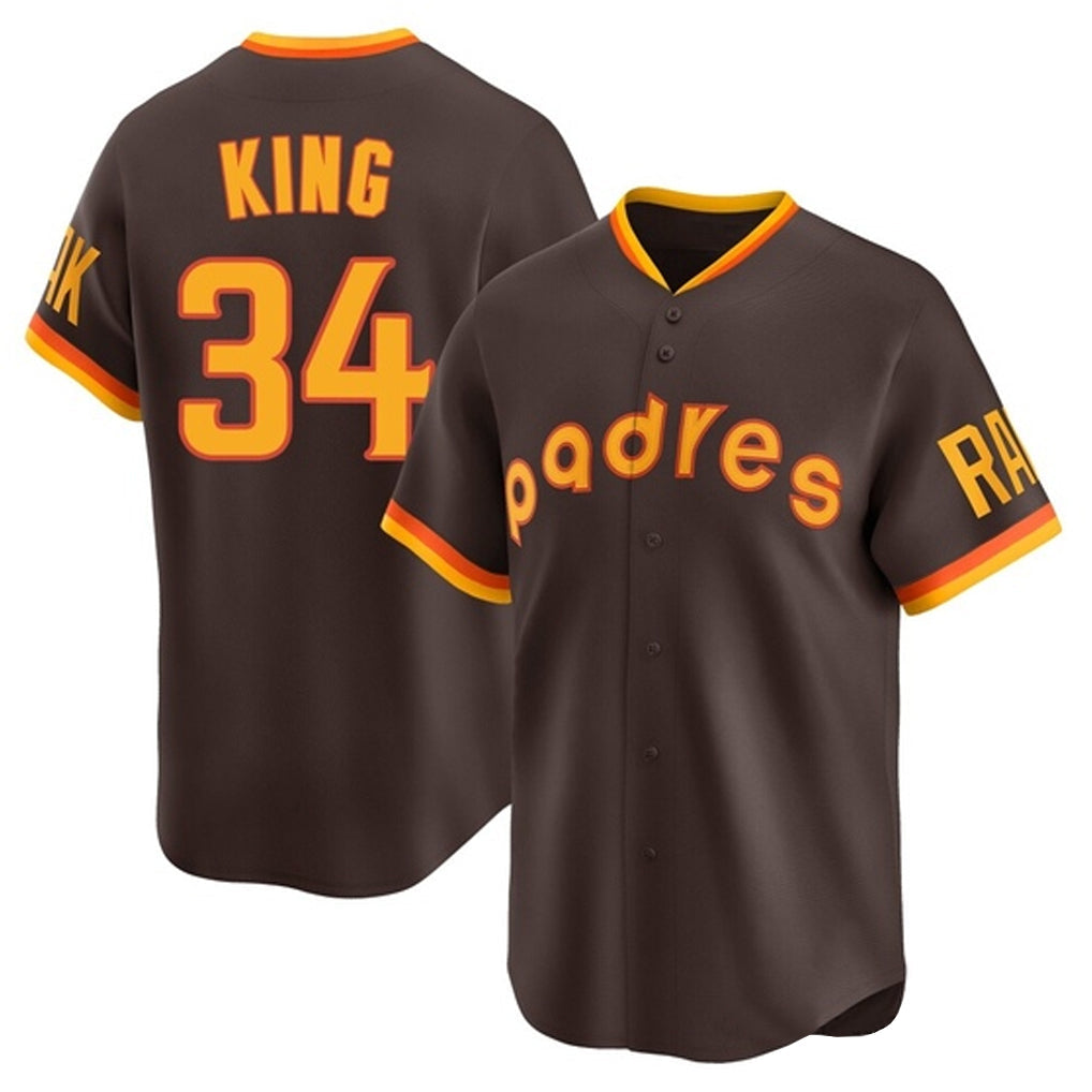 Silnrao S.Diego Padres #34 Michael King Player Brown Home Cooperstown Collection Replica Game Stitched Jerseys