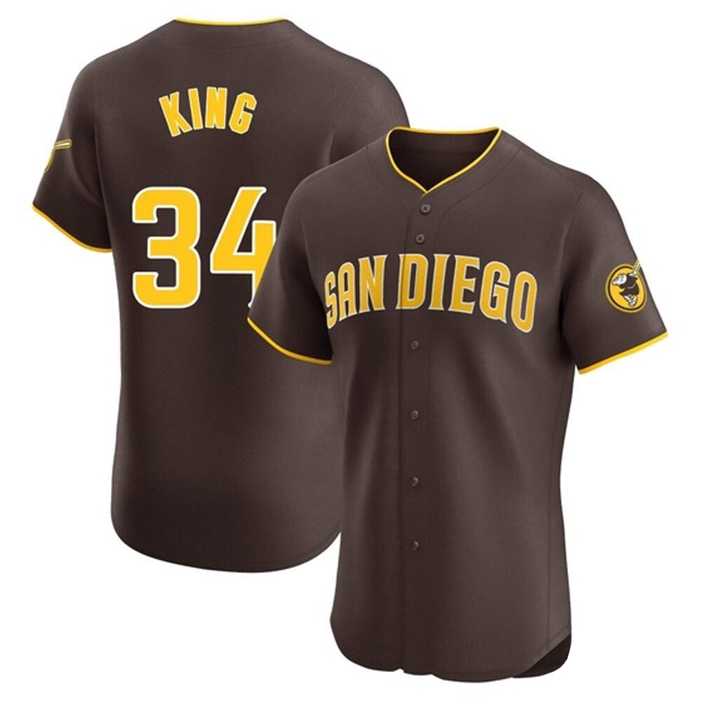 Silnrao S.Diego Padres #34 Michael King Player Brown Home Limited Elite Stitched Jerseys