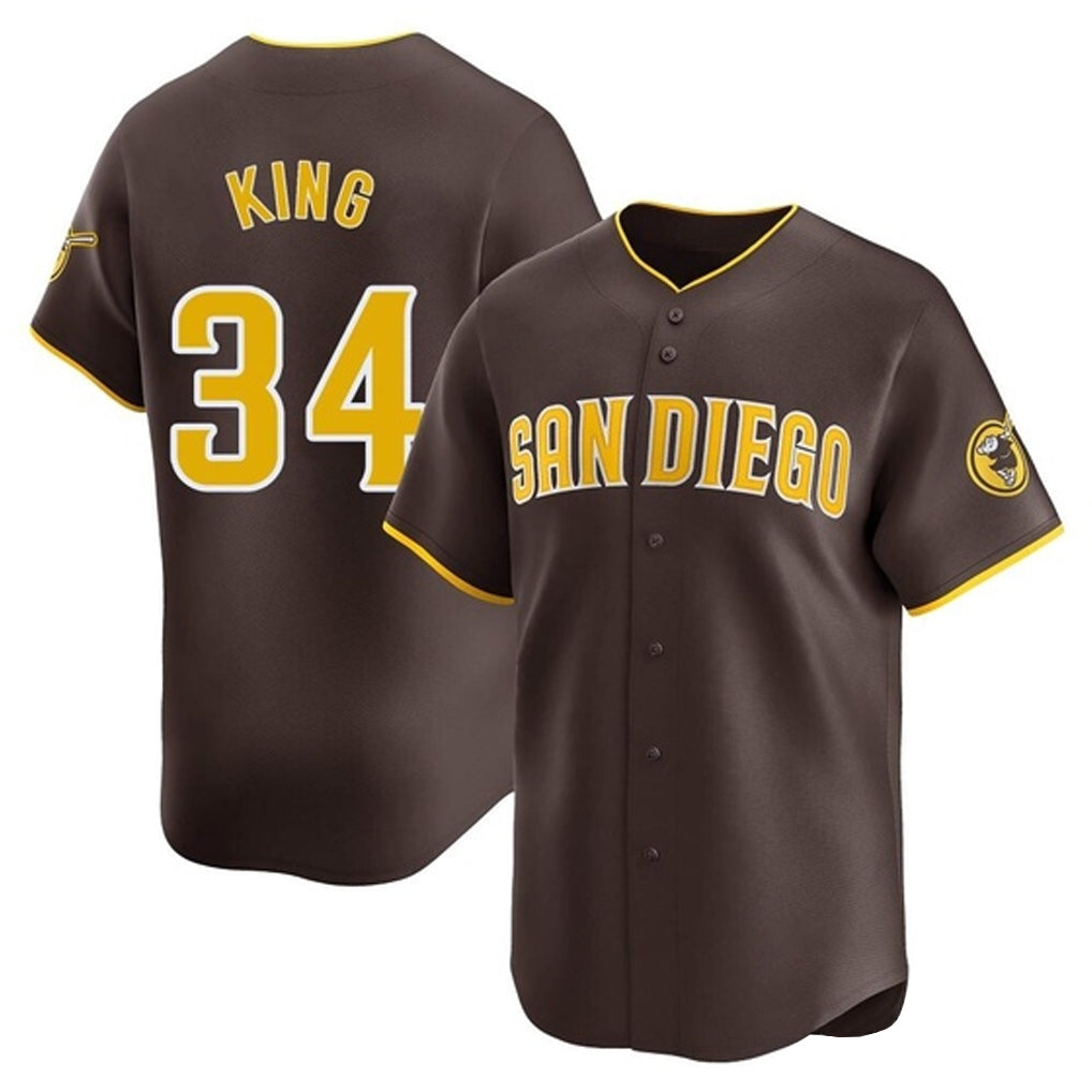 Silnrao S.Diego Padres #34 Michael King Player Brown Home Limited Stitched Jerseys