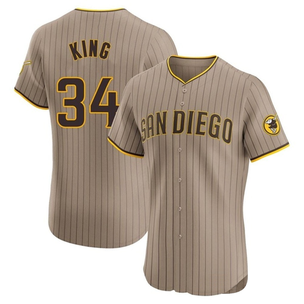 Silnrao S.Diego Padres #34 Michael King Player Khaki Home Limited Elite Stitched Jerseys