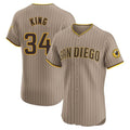 Silnrao S.Diego Padres #34 Michael King Player Khaki Home Limited Elite Stitched Jerseys
