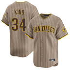 Silnrao S.Diego Padres #34 Michael King Player Khaki Home Limited Stitched Jerseys