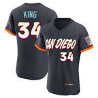 Silnrao S.Diego Padres #34 Michael King Player Obsidian 2026 City Connect Home Limited Elite T-shirt Stitched Jerseys
