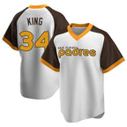 Silnrao S.Diego Padres #34 Michael King Player White Home Cooperstown Collection Replica Game Stitched Jerseys