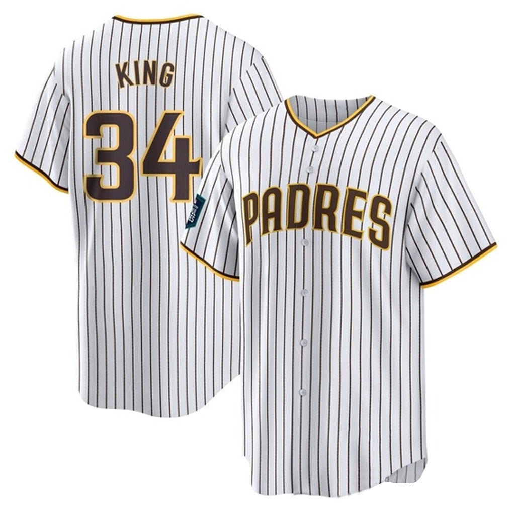 Silnrao S.Diego Padres #34 Michael King Player White Home Game Stitched Jerseys