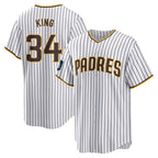 Silnrao S.Diego Padres #34 Michael King Player White Home Game Stitched Jerseys
