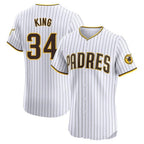 Silnrao S.Diego Padres #34 Michael King Player White Home Limited Elite Stitched Jerseys