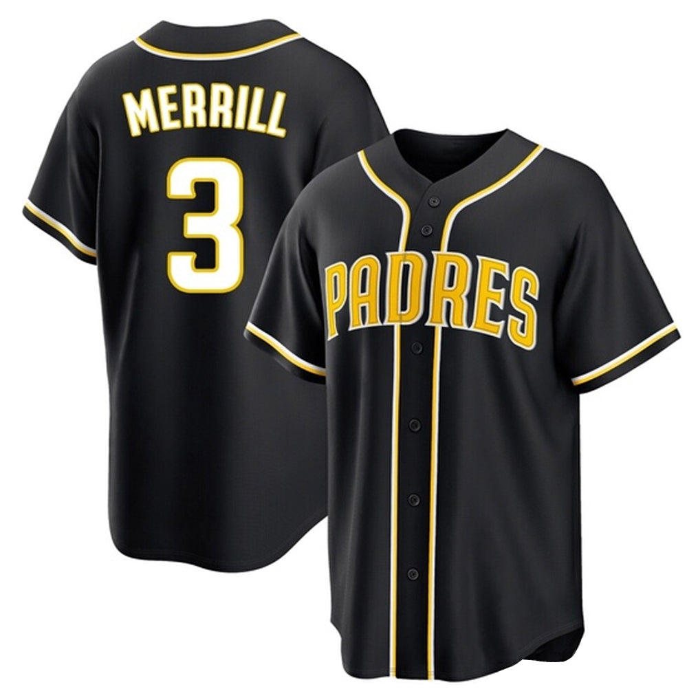 Silnrao S.Diego Padres #3 Jackson Merrill Player Black 2026 Fashion Home Stitched Jerseys