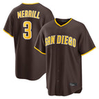 Silnrao S.Diego Padres #3 Jackson Merrill Player Brown Home Game Stitched Jerseys