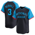 Silnrao S.Diego Padres #3 Jackson Merrill Player National League Navy All-Star Game Limited Stitched Jerseys