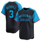 Silnrao S.Diego Padres #3 Jackson Merrill Player National League Navy All-Star Game Limited Stitched Jerseys