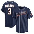 Silnrao S.Diego Padres #3 Jackson Merrill Player Navy Cooperstown Collection Limited Home Stitched Jerseys