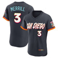 Silnrao S.Diego Padres #3 Jackson Merrill Player Obsidian 2026 City Connect Home Limited Elite T-shirt Stitched Jerseys